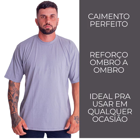 Camiseta Oversized Streetwear Masculina Gola Alta