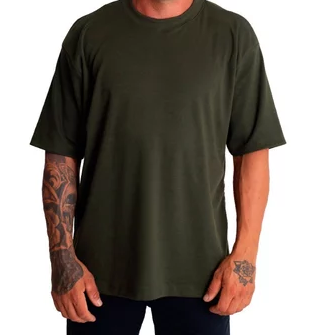 Camiseta Oversized Streetwear Masculina Gola Alta