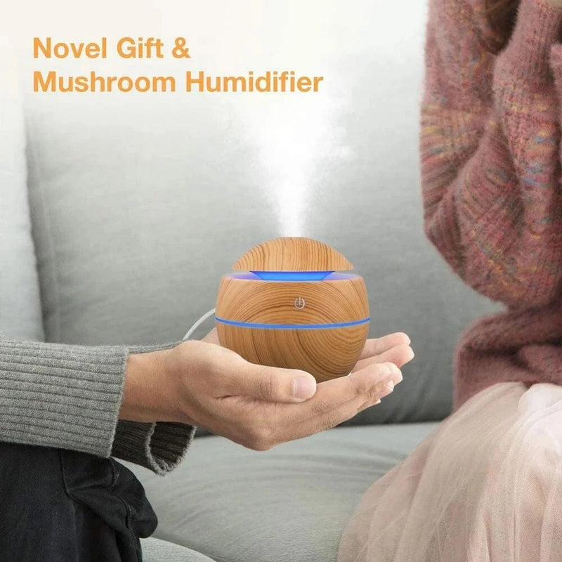 Umidificador elétrico difusor de aroma de ar, umidificador de madeira