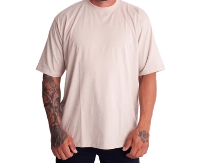 Camiseta Oversized Streetwear Masculina Gola Alta
