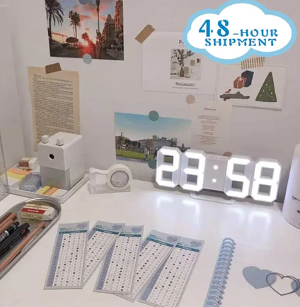 Relógio Digital 3D LED – Design Moderno, Iluminação Noturna e Estilo para Sua Mesa ou Parede!