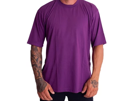 Camiseta Oversized Streetwear Masculina Gola Alta